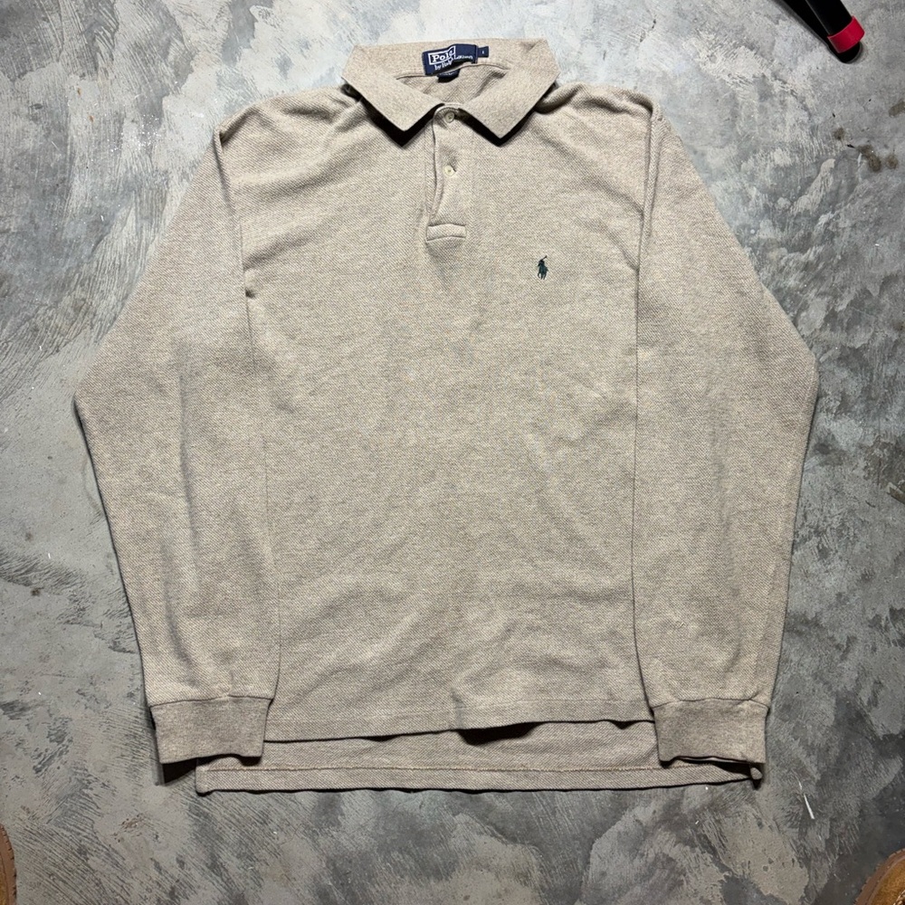 Vintage Polo by Ralph Lauren Beige Long Sleeve Polo Shirt